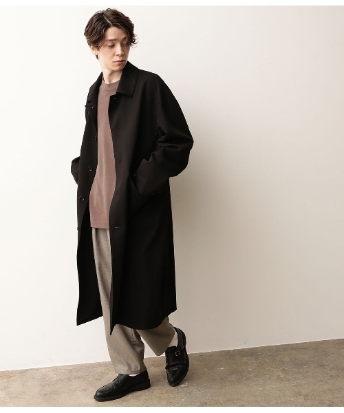 JUNRED(ジュンレッド)の「【ワンランク上のトレンドシルエット】ルーズシルエット ステンカラーコート(ステンカラーコート・メンズ・ブラック/ベージュ/ブラウン・M/L)」の14枚目の写真