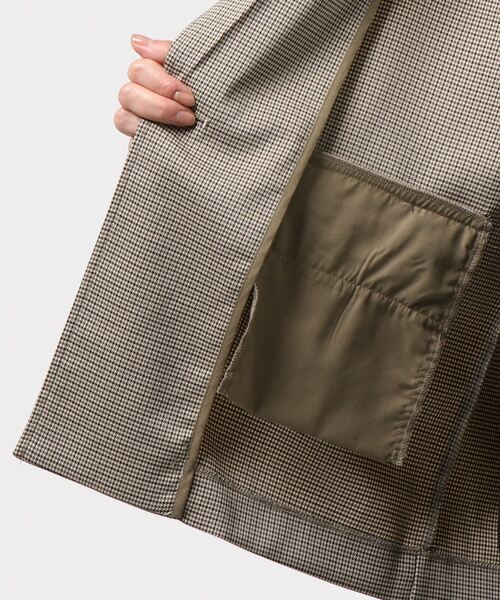 archives（アルシーヴ）の「小チェックノーカラージャケット（ノーカラージャケット・レディース・ベージュ/カーキ/ブラック・MEDIUM）」の4枚目の写真