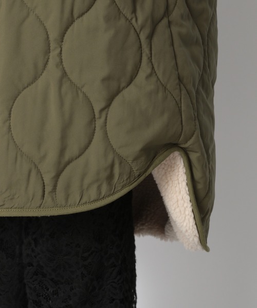 Heather（ヘザー）の「リバーシブルキルティングボアロングコート　918012（ミリタリージャケット・レディース・ブラック/カーキ・FREE）」の18枚目の写真