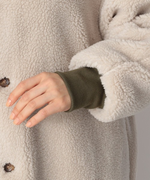 Heather（ヘザー）の「リバーシブルキルティングボアロングコート　918012（ミリタリージャケット・レディース・ブラック/カーキ・FREE）」の19枚目の写真