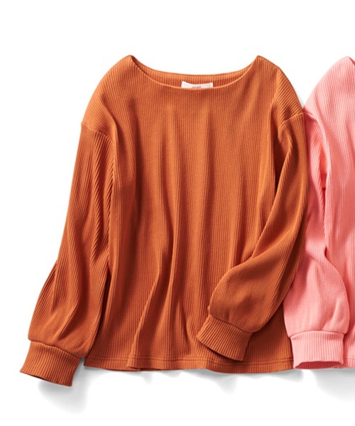 IEDIT(イディット)の「IEDIT 魅力を引き出すパーソナルカラーリブカットソートップス(Tシャツ/カットソー・レディース・ピンク/オレンジ/ミント/ワインレッド/ピンク系その他/ダークネイビー・LARGE/MEDIUM/SMALL/X-LARGE/XX-LARGE/XXX-LARGE)」の6枚目の写真