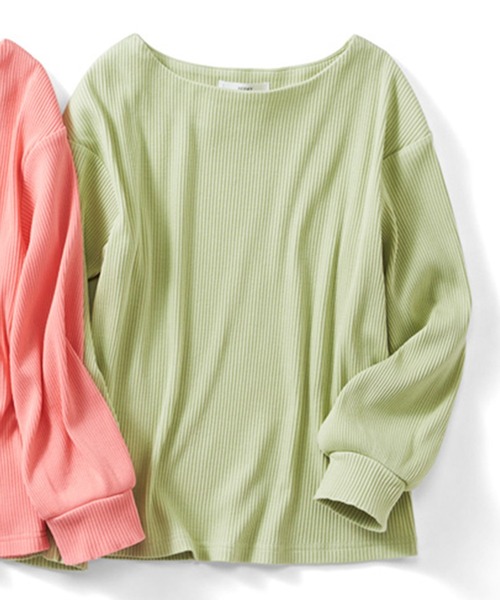 IEDIT(イディット)の「IEDIT 魅力を引き出すパーソナルカラーリブカットソートップス(Tシャツ/カットソー・レディース・ピンク/オレンジ/ミント/ワインレッド/ピンク系その他/ダークネイビー・LARGE/MEDIUM/SMALL/X-LARGE/XX-LARGE/XXX-LARGE)」の8枚目の写真