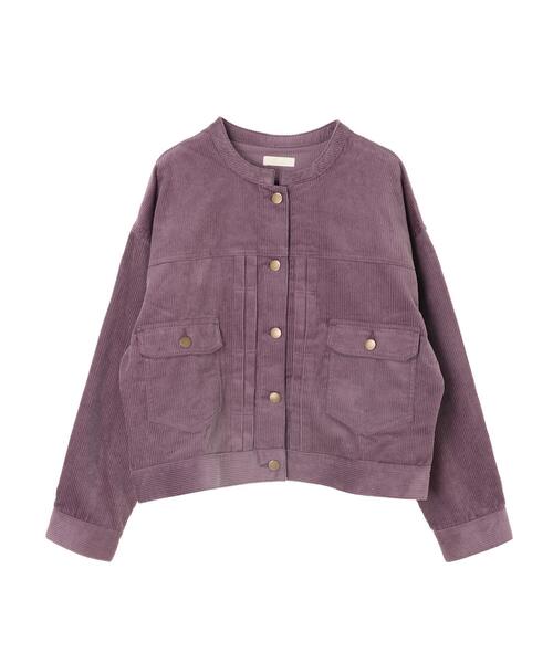 セール】バンドカラーコーデュロイジャケット ＊（ブルゾン）｜earth