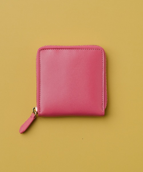 MURA（ムラ）の「ラウンドファスナー ゴートレザー スキミング防止 スクエア 二つ折り財布（財布・レディース・ブラック/グレー/ピンク/ブルー/グリーン/キャメル・FREE）」の8枚目の写真