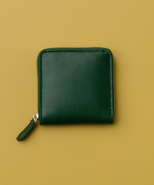 MURA（ムラ）の「ラウンドファスナー ゴートレザー スキミング防止 スクエア 二つ折り財布（財布・レディース・ブラック/グレー/ピンク/ブルー/グリーン/キャメル・FREE）」の10枚目の写真