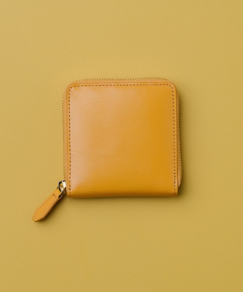 MURA（ムラ）の「ラウンドファスナー ゴートレザー スキミング防止 スクエア 二つ折り財布（財布・レディース・ブラック/グレー/ピンク/ブルー/グリーン/キャメル・FREE）」の9枚目の写真