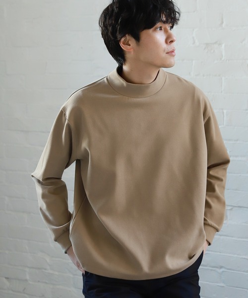 LAKOLE（ラコレ）の「起毛ポンチモックネックプルオーバー / LAKOLE（Tシャツ/カットソー・メンズ・ライトグリーン/ブラウン/アイボリー/ピンク・LARGE/MEDIUM）」の4枚目の写真