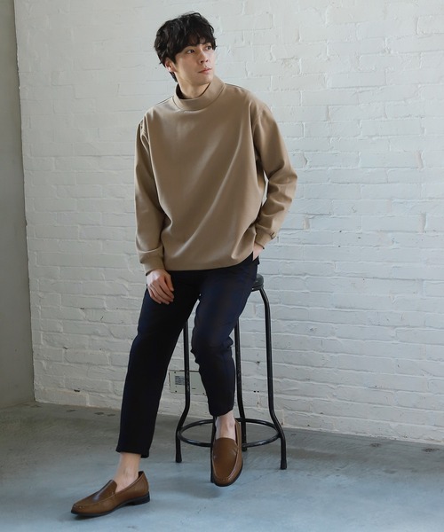 LAKOLE（ラコレ）の「起毛ポンチモックネックプルオーバー / LAKOLE（Tシャツ/カットソー・メンズ・ライトグリーン/ブラウン/アイボリー/ピンク・LARGE/MEDIUM）」の15枚目の写真