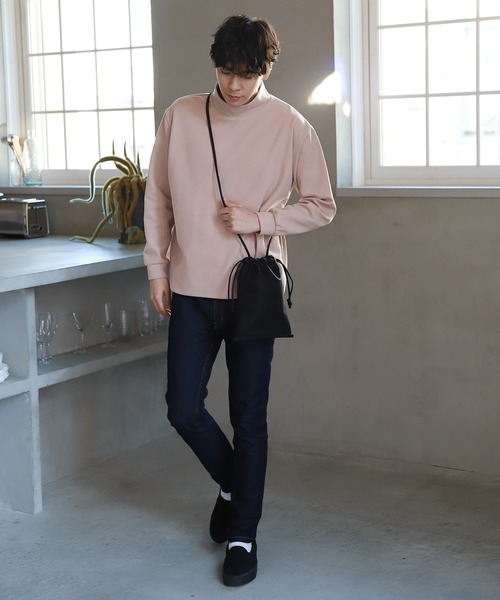 LAKOLE（ラコレ）の「起毛ポンチモックネックプルオーバー / LAKOLE（Tシャツ/カットソー・メンズ・ライトグリーン/ブラウン/アイボリー/ピンク・LARGE/MEDIUM）」の5枚目の写真