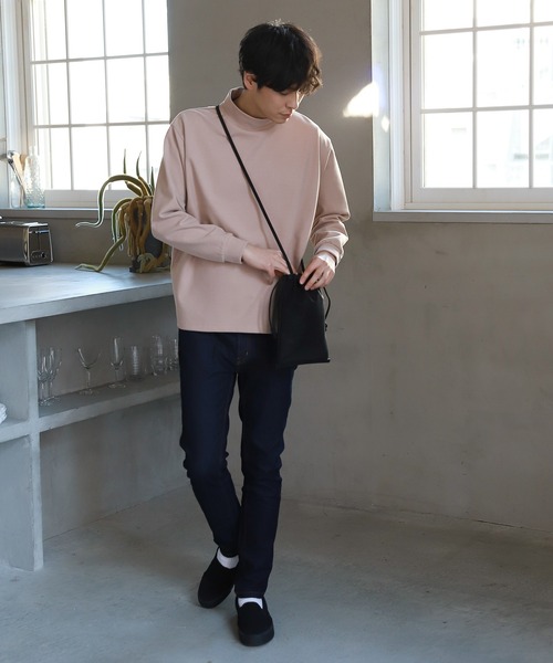 LAKOLE（ラコレ）の「起毛ポンチモックネックプルオーバー / LAKOLE（Tシャツ/カットソー・メンズ・ライトグリーン/ブラウン/アイボリー/ピンク・LARGE/MEDIUM）」の6枚目の写真