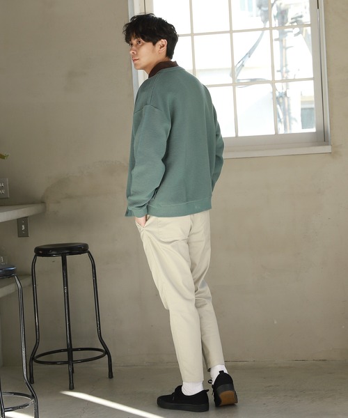 LAKOLE（ラコレ）の「起毛ポンチモックネックプルオーバー / LAKOLE（Tシャツ/カットソー・メンズ・ライトグリーン/ブラウン/アイボリー/ピンク・LARGE/MEDIUM）」の9枚目の写真