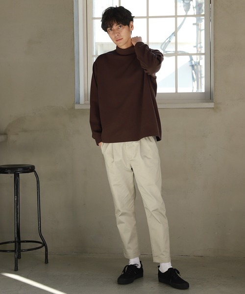 LAKOLE（ラコレ）の「起毛ポンチモックネックプルオーバー / LAKOLE（Tシャツ/カットソー・メンズ・ライトグリーン/ブラウン/アイボリー/ピンク・LARGE/MEDIUM）」の10枚目の写真