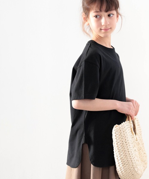 classicalelf（クラシカルエルフ）の「≪キッズ≫バックプリントがアクセントに！サイドスリットビッグTシャツ（Tシャツ/カットソー・キッズ・ホワイト/ブラウン系その他/ブラック/グリーン系その他・130/150/160/140）」の3枚目の写真