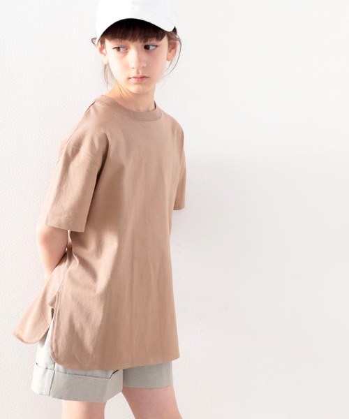 classicalelf（クラシカルエルフ）の「≪キッズ≫バックプリントがアクセントに！サイドスリットビッグTシャツ（Tシャツ/カットソー・キッズ・ホワイト/ブラウン系その他/ブラック/グリーン系その他・130/150/160/140）」の6枚目の写真