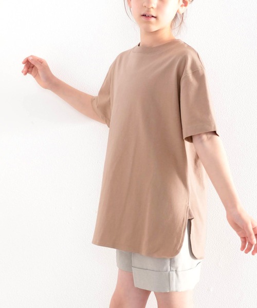 classicalelf（クラシカルエルフ）の「≪キッズ≫バックプリントがアクセントに！サイドスリットビッグTシャツ（Tシャツ/カットソー・キッズ・ホワイト/ブラウン系その他/ブラック/グリーン系その他・130/150/160/140）」の5枚目の写真