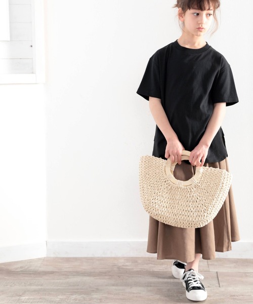 classicalelf（クラシカルエルフ）の「≪キッズ≫バックプリントがアクセントに！サイドスリットビッグTシャツ（Tシャツ/カットソー・キッズ・ホワイト/ブラウン系その他/ブラック/グリーン系その他・130/150/160/140）」の11枚目の写真