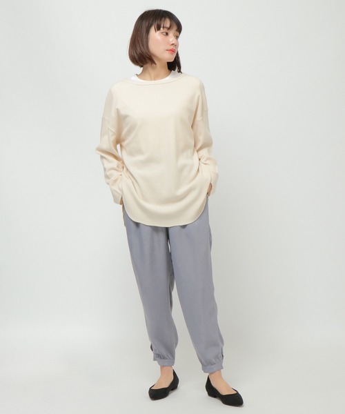 LBC(エルビーシー)の「サテンボタンヅカイテーパードパンツ(その他パンツ・レディース・ブラック/グレー・L/M)」の14枚目の写真