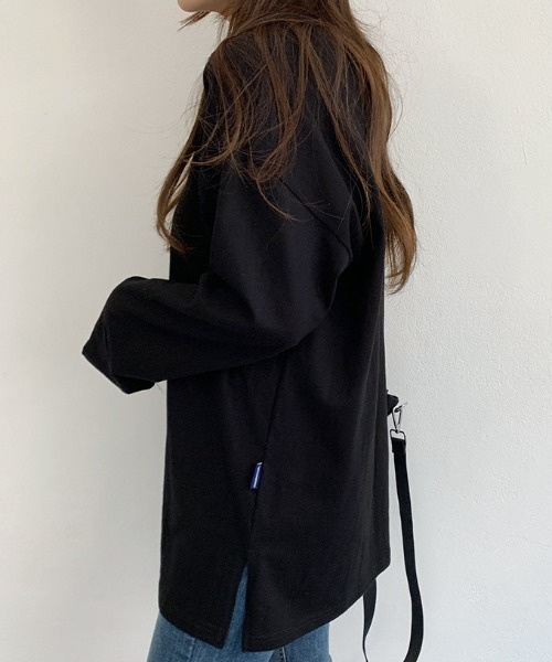 muahmuah（ムーアムーア）の「A'GEM/9 × .kom『muah muah/ムーアムーア』LAYERED LONG SLEEVE T-SHIRT/レイヤード 長袖Tシャツ（Tシャツ/カットソー・レディース・ホワイト/ブラック/グレー・FREE）」の7枚目の写真