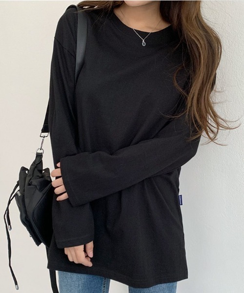 muahmuah（ムーアムーア）の「A'GEM/9 × .kom『muah muah/ムーアムーア』LAYERED LONG SLEEVE T-SHIRT/レイヤード 長袖Tシャツ（Tシャツ/カットソー・レディース・ホワイト/ブラック/グレー・FREE）」の6枚目の写真