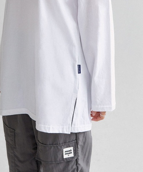 muahmuah（ムーアムーア）の「A'GEM/9 × .kom『muah muah/ムーアムーア』LAYERED LONG SLEEVE T-SHIRT/レイヤード 長袖Tシャツ（Tシャツ/カットソー・レディース・ホワイト/ブラック/グレー・FREE）」の17枚目の写真
