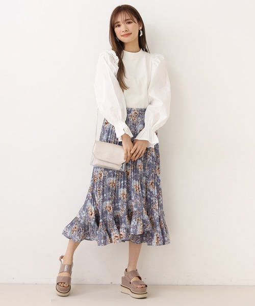 one after another NICE CLAUP（ワンアフターアナザーナイスクラップ）の「袖コンシャス裏毛トップス（Tシャツ/カットソー・レディース・オフホワイト/ブラック/グレー/ベージュ・FREE）」の15枚目の写真