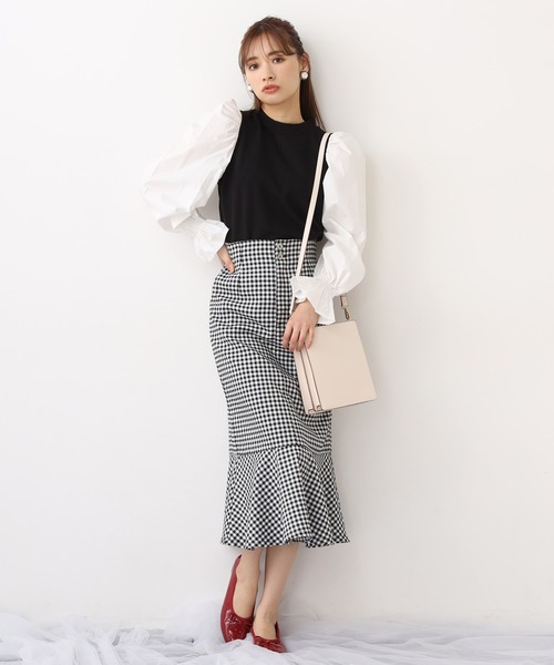 one after another NICE CLAUP（ワンアフターアナザーナイスクラップ）の「袖コンシャス裏毛トップス（Tシャツ/カットソー・レディース・オフホワイト/ブラック/グレー/ベージュ・FREE）」の21枚目の写真