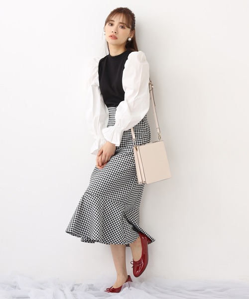 one after another NICE CLAUP（ワンアフターアナザーナイスクラップ）の「袖コンシャス裏毛トップス（Tシャツ/カットソー・レディース・オフホワイト/ブラック/グレー/ベージュ・FREE）」の22枚目の写真