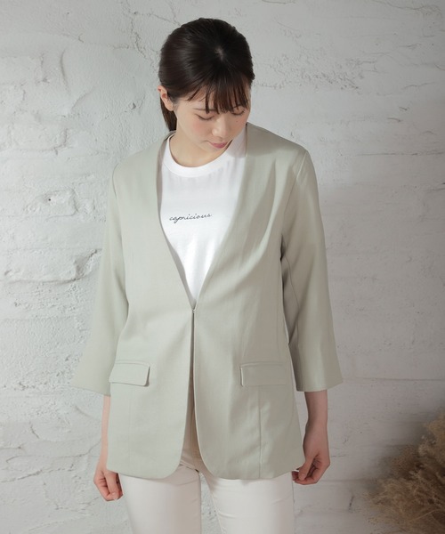 パラスパレス　アイボリー ノーカラージャケット パラスパレス アイボリー ノーカラージャケット パラスパレス