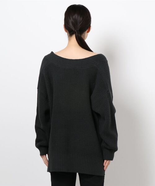 Maglia Plus カシミヤ混 畦編みVネックニットプルオーバー Maglia Plus カシミヤ混 畦編みVネックニットプルオーバー