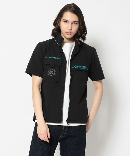 セール ファンクショナル スタンドジップシャツ S S Functional Stand Zip Shirt シャツ ブラウス Avirex アヴィレックス のファッション通販 Zozotown