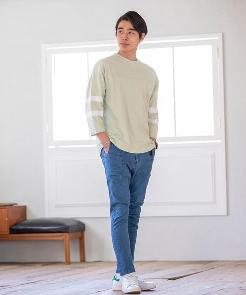 coen(コーエン)の「USAコットンフットボール7分袖ラインTシャツ#(Tシャツ/カットソー・メンズ・ブラック/ホワイト/オフホワイト/ライム・LARGE/SMALL/MEDIUM/X-LARGE)」の13枚目の写真