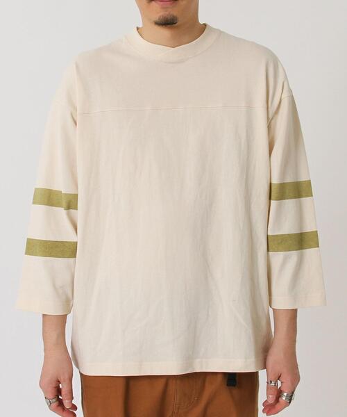 coen(コーエン)の「USAコットンフットボール7分袖ラインTシャツ#(Tシャツ/カットソー・メンズ・ブラック/ホワイト/オフホワイト/ライム・LARGE/SMALL/MEDIUM/X-LARGE)」の18枚目の写真