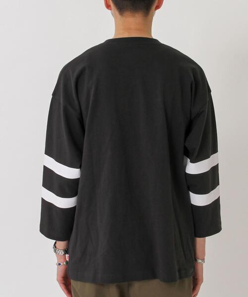 coen(コーエン)の「USAコットンフットボール7分袖ラインTシャツ#(Tシャツ/カットソー・メンズ・ブラック/ホワイト/オフホワイト/ライム・LARGE/SMALL/MEDIUM/X-LARGE)」の5枚目の写真