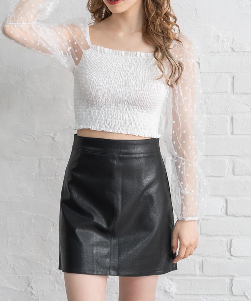 Newlyme（ニューリーミー）の「レザーミニスカート（スカート・レディース・ピンク/アイボリー/グリーン/ブルー/ブラック/ブラウン/ラベンダー・SMALL/MEDIUM/LARGE/X-LARGE）」の14枚目の写真