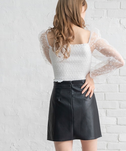 Newlyme（ニューリーミー）の「レザーミニスカート（スカート・レディース・ピンク/アイボリー/グリーン/ブルー/ブラック/ブラウン/ラベンダー・SMALL/MEDIUM/LARGE/X-LARGE）」の10枚目の写真