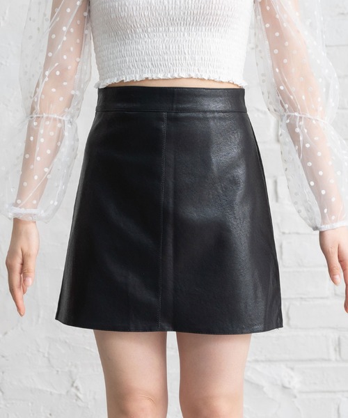 Newlyme（ニューリーミー）の「レザーミニスカート（スカート・レディース・ピンク/アイボリー/グリーン/ブルー/ブラック/ブラウン/ラベンダー・SMALL/MEDIUM/LARGE/X-LARGE）」の9枚目の写真