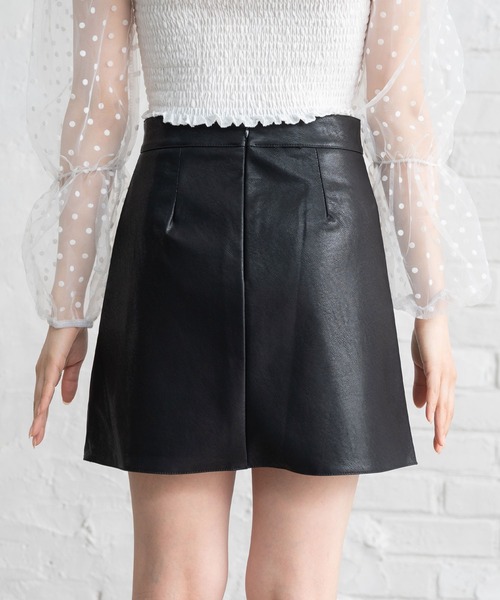 Newlyme（ニューリーミー）の「レザーミニスカート（スカート・レディース・ピンク/アイボリー/グリーン/ブルー/ブラック/ブラウン/ラベンダー・SMALL/MEDIUM/LARGE/X-LARGE）」の12枚目の写真