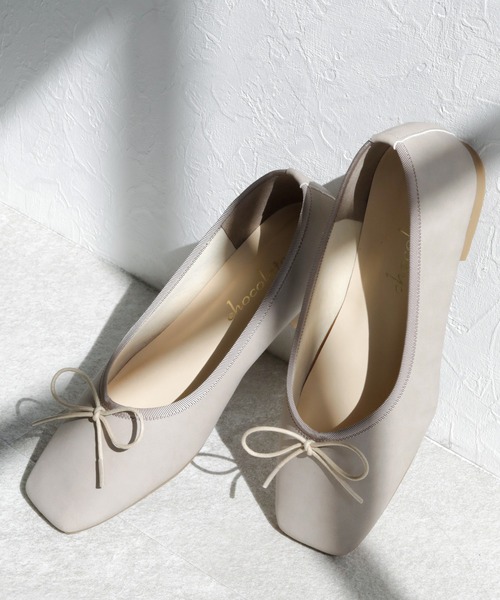 chocolates（チョコラテス）の「晴雨兼用スクエアバレエシューズ【日本製】（バレエシューズ・レディース・ミント/ブラック/ベージュ/ライトピンク/アイボリー/ブラウン/その他/ブラック系その他/ブラック系/レッド・22cm/25cm/22.5cm/24cm/24.5cm/23.5cm/23cm）」の6枚目の写真