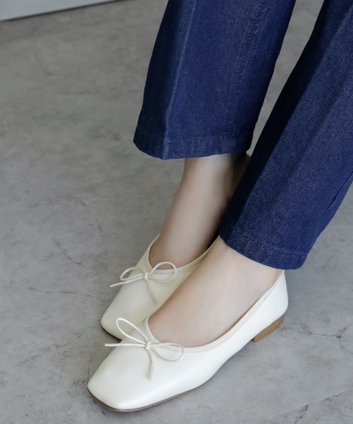 晴雨兼用スクエアバレエシューズ【日本製】（バレエシューズ