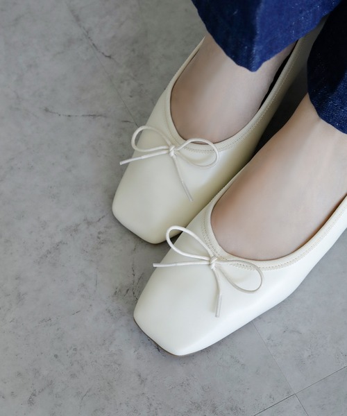 晴雨兼用スクエアバレエシューズ【日本製】（バレエシューズ