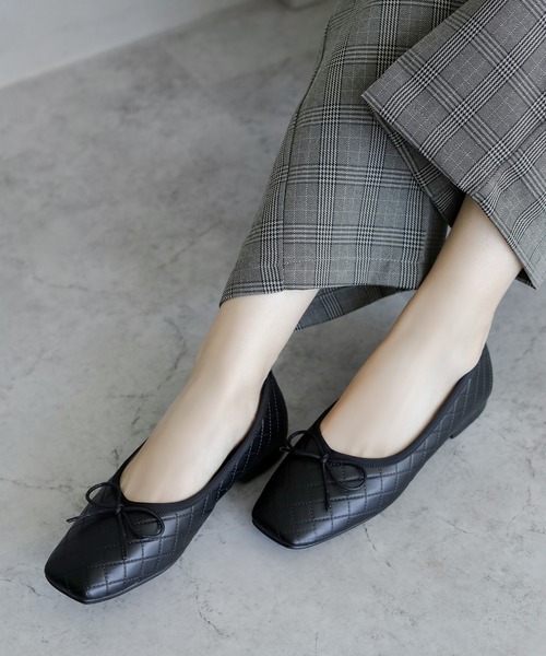 chocolates（チョコラテス）の「晴雨兼用スクエアバレエシューズ【日本製】（バレエシューズ・レディース・ミント/ブラック/ベージュ/ライトピンク/アイボリー/ブラウン/その他/ブラック系その他/ブラック系/レッド・22cm/25cm/22.5cm/24cm/24.5cm/23.5cm/23cm）」の15枚目の写真