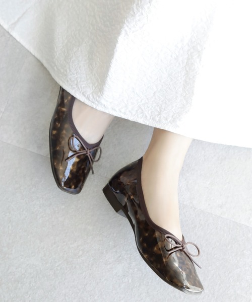 chocolates（チョコラテス）の「晴雨兼用スクエアバレエシューズ【日本製】（バレエシューズ・レディース・ミント/ブラック/ベージュ/ライトピンク/アイボリー/ブラウン/その他/ブラック系その他/ブラック系/レッド・22cm/25cm/22.5cm/24cm/24.5cm/23.5cm/23cm）」の19枚目の写真