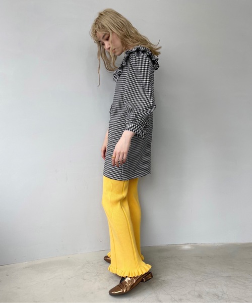 SANSeLF（サンセルフ）の「【SANSeLF】 big collar gingham tunic　sanw67（シャツワンピース・レディース・ブルー/ブラック・M/S/FREE）」の10枚目の写真