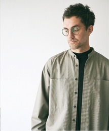 unfil アンフィル / egyptian cotton-twill band collar shirt エジプト産超長綿 バンドカラー長袖シャツ / WOFL-UU001B