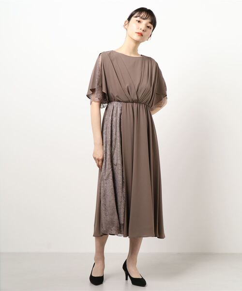 Rewde(ルゥデ)の「カシュクールデザインドレス(0R04-03058)(ドレス・レディース・モカ/ネイビー/ダークブルー・L/M)」の18枚目の写真