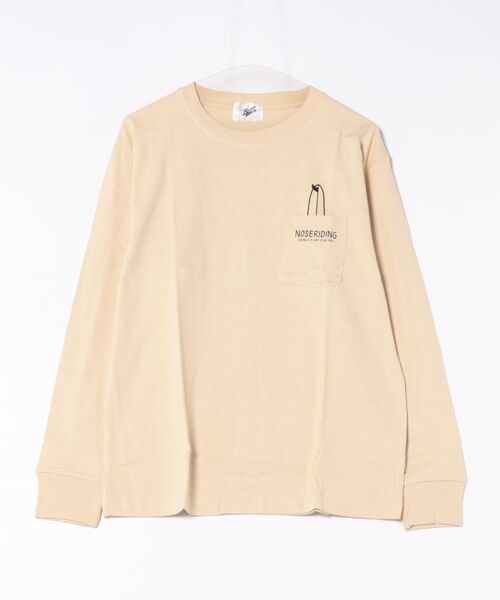 ARCHIVER(アーカイバ)の「【Bl】天竺ポケット付き長袖Tシャツ バックプリント(Tシャツ/カットソー・メンズ・ベージュ/ホワイト/オレンジ/グリーン/ブラック/グレー系・LARGE/MEDIUM)」の1枚目の写真