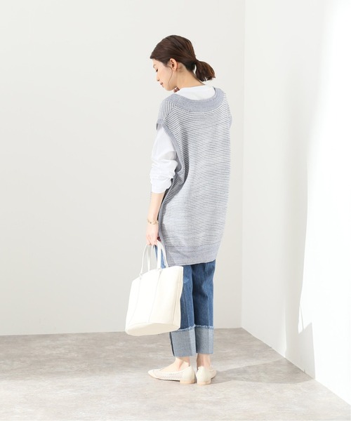 SLOBE IENA(スローブイエナ)の「L/PラメオーバーVネックベスト【手洗い可能】◆(ベスト・レディース・ホワイト/ブルー・FREE)」の5枚目の写真