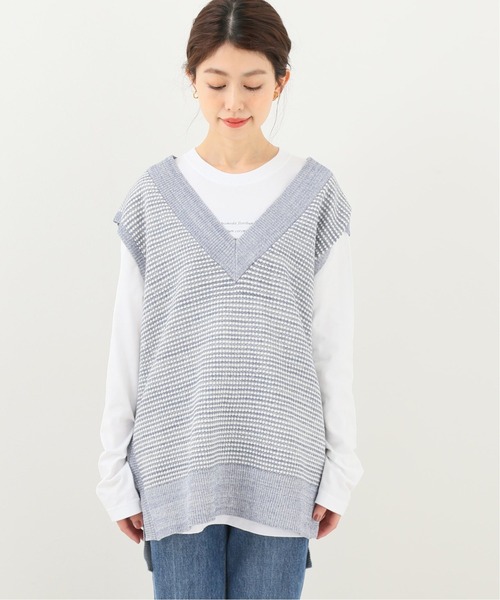 SLOBE IENA(スローブイエナ)の「L/PラメオーバーVネックベスト【手洗い可能】◆(ベスト・レディース・ホワイト/ブルー・FREE)」の12枚目の写真
