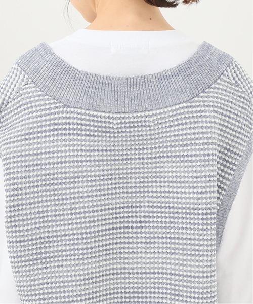 SLOBE IENA(スローブイエナ)の「L/PラメオーバーVネックベスト【手洗い可能】◆(ベスト・レディース・ホワイト/ブルー・FREE)」の4枚目の写真