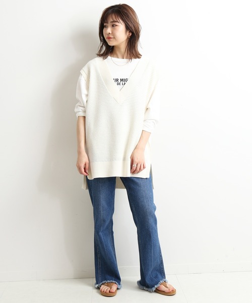 SLOBE IENA(スローブイエナ)の「L/PラメオーバーVネックベスト【手洗い可能】◆(ベスト・レディース・ホワイト/ブルー・FREE)」の18枚目の写真